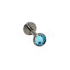 G23 Titanium Cubic Zirconia Flat Round 17 Gauge Threadless Labrets for Women Men WG1F07B-30-1