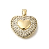 Brass Micro Pave Cubic Zirconia Pendants KK-R002-17G-1