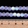 Frosted Transparent Glass Beads Strands GLAA-T032-T6mm-MBB01-4