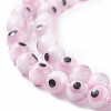 Handmade Evil Eye Lampwork Round Bead Strands LAMP-L055-4mm-17-3