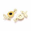 Brass Enamel Pendants KK-T071-109G-2