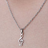 Non-Tarnish 201 Stainless Steel Musical Note Pendant Necklace NJEW-OY001-16-1