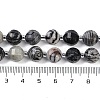 Natural Black Netstone Beads Strands G-G182-B08-05-5