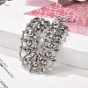 304 Stainless Steel Ball Rings Link Bracelets for Women BJEW-F488-17P-3