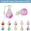 100Pcs 10 Color Crackle Glass Charms PALLOY-AB00224-2