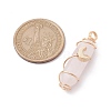 Natural Rose Quartz Copper Wire Wrapped Pendants PALLOY-JF02535-03-2