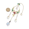 Christmas Brass Moon Hanging Ornaments HJEW-TA00210-3