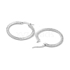 Circle Ring Rack Plating Brass Cubic Zirconia Hoop Earrings for Women EJEW-K245-18P-2