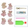 6Pcs Bear DIY Diamond Painting Keychain Kit PW-WG61106-01-2