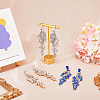 3 Pairs 3 Colors Sparkling Rhinestone Leafy Branch Dangle Stud Earrings EJEW-FI0001-90-5