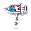 Injection Syringe Shape Felt & ABS Plastic Badge Reel AJEW-I053-28-1