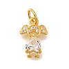 Rack Plating Brass Micro Pave Cubic Zirconia Charms KK-I716-24G-01-1