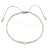 Glass Imitation Pearl & Seed Braided Bead Bracelets WO2637-01-1