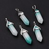 Natural White Jade Pointed Pendants G-K329-31P-2