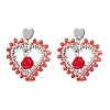 Alloy Glass Stud Earrings EJEW-MZ00372-01-2