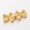 Heart Brass Micro Pave Cubic Zirconia Fold Over Clasps ZIRC-I014-71G-FF-2