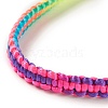Rainbow Color Polyester Braided Adjustable Bracelet Making for Women BJEW-F454-02-3