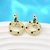 Flat Round Brass Micro Pave Cubic Zirconia Hoop Earrings EJEW-U061-02G-2