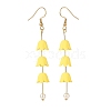 Acrylic Flower with Plastic Pearl Long Dangle Earrings EJEW-JE04941-04-2