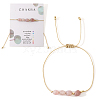 Chakra Adjustable Natural Rose Quartz Bead Braided Bead Bracelets UY1901-8-1