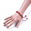 Adjustable Natural Carnelian Chip Beads Braided Bead Bracelets BJEW-JB04392-05-4