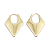 Brass Chunky Rhombus Hoop Earrings for Women EJEW-N011-82LG-2