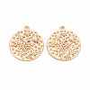 Brass Micro Pave Clear Cubic Zirconia Pendants KK-S364-172-1