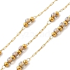 Handmade 304 Stainless Steel & Glass Beaded Chains CHS-L031-01G-03-1