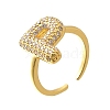 26Pcs Brass Micro Pave Clear Cubic Zirconia Open Cuff Rings RJEW-R218-01G-2