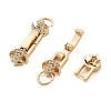 Brass Micro Pave Clear Cubic Zirconia Fold Over Clasps KK-B125-13G-01-2