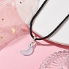 Glass Crescent Moon Pendant Necklaces NJEW-JN04579-03-2