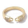 Brass Micro Pave Cubic Zirconia Cuff Rings RJEW-G310-04G-2