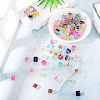 100Pcs 10 Colors Frosted Glass Beads with Golden Glitter Powder DGLA-TA0001-33-5