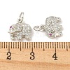 Rack Plating Brass Micro Pave Clear Cubic Zirconia Pendants KK-B093-02B-P-3