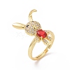 Cubic Zirconia Rabbit Adjustable Ring RJEW-P032-06G-3