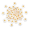 Natural Freshwater Shell Beads with Orange Enamel SHEL-CJ0001-25-3