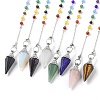 Natural & Synthetic Gemstone Hexagonal Pointed Dowsing Pendulums G-P552-05P-1