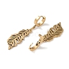 Feather 304 Stainless Steel Dangle Earrings EJEW-L283-023G-2