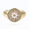 Brass Micro Pave Clear Cubic Zirconia Cuff Rings RJEW-S045-067-NR-3