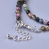 Natural Tourmaline Beaded Necklaces NJEW-K114-B-A15-3