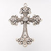 Alloy Rhinestone Cross Big Gothic Pendants LS-ALRI-1475-RS-2