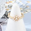 Brass Micro Pave Clear Cubic Zirconia Open Cuff Rings for Women RJEW-R011-04G-3