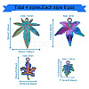 Yilisi 24Pcs 4 Style Rainbow Color Alloy Pendants FIND-YS0001-04-NR-10