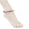 Natural & Synthetic Mixed Gemstone Chips Beaded Stretch Anklet AJEW-AN00490-3