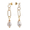 Brass Dangle Stud Earrings EJEW-JE04233-02-2