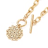 304 Stainless Steel Flower Clasp Pendant Necklace for Women NJEW-G018-08G-3