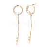 Brass Micro Pave Clear Cubic Zirconia Stud Earring Findings KK-S364-046-2