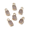 Natural Rose Quartz Rectangle Charms G-Q169-07G-10-1