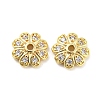 Brass Micro Pave Cubic Zirconia Bead Cap KK-H452-30G-1