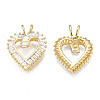 Brass Micro Pave clear Cubic Zirconia Pendants ZIRC-N039-178-NF-2